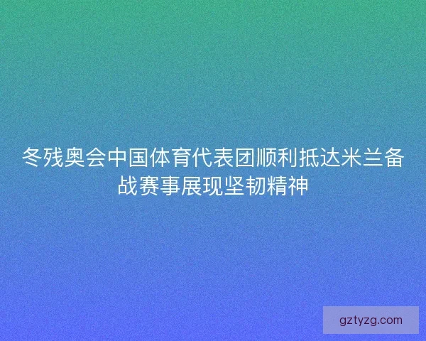 冬残奥会中国体育代表团顺利抵达米兰备战赛事展现坚韧精神 冬残奥会中国体育代表团顺利抵达米兰备战赛事展现坚韧精神